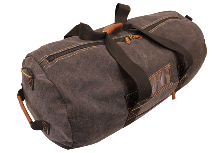 FIB 70cm Canvas Duffle Bag Travel Heavy Duty Large - Black