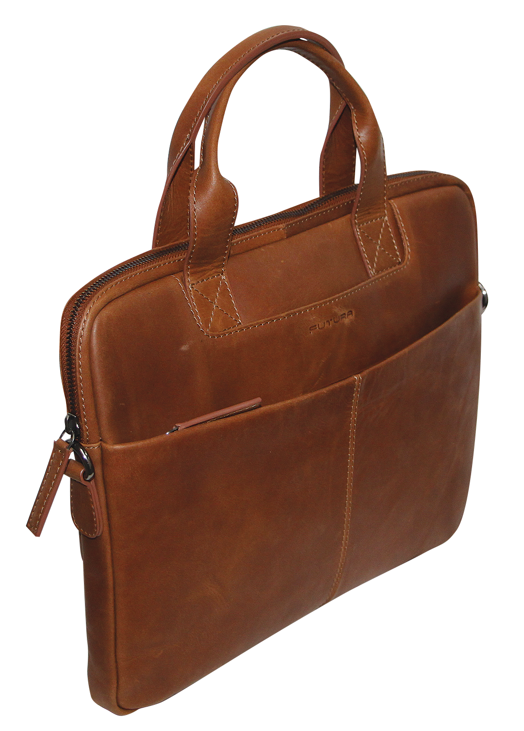 Futura Mens Slimline Laptop Bag Satchel Handbag Handles College - Brown