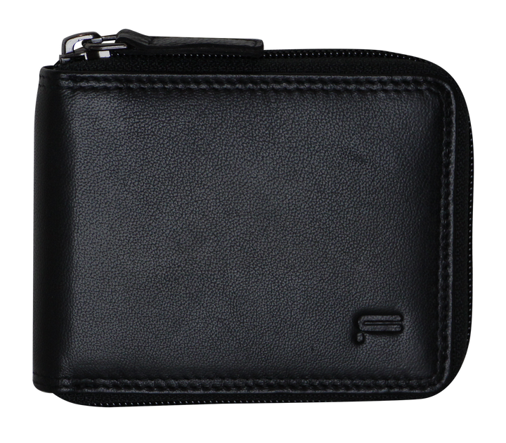 Futura Mens Zip Around Leather Wallet RFID Gift - Black