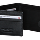 Futura Mens RFID Leather Coin Fold Over Wallet - Black