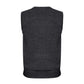 Mens Wool Blend V Neck Vest Sleeveless Double Knit  - Charcoal - 2X-Large