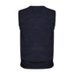 Mens Wool Blend V Neck Vest Sleeveless Double Knit  - Navy - 2X-Large