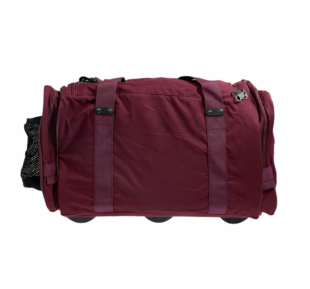 44L Travel Foldable Duffel Bag Gym Sports Luggage Travel Foldaway D-Zip Top School Bags - Maroon