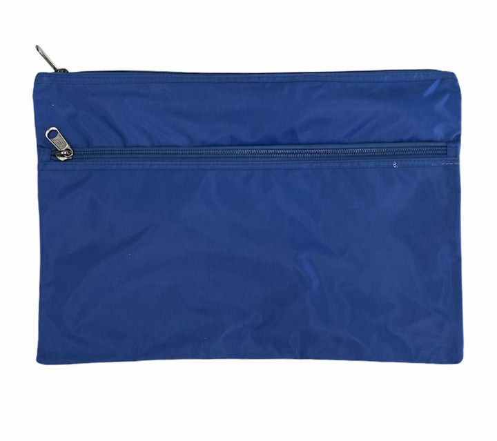 Leuts Twin Zip Jumbo Pencil Case Travel Bag Pouch Storage School Office Pen - Royal Blue