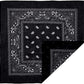 BANDANA Paisley 100% COTTON Head Wrap Durag Bandanna Summer Biker Scarf Mask - Black