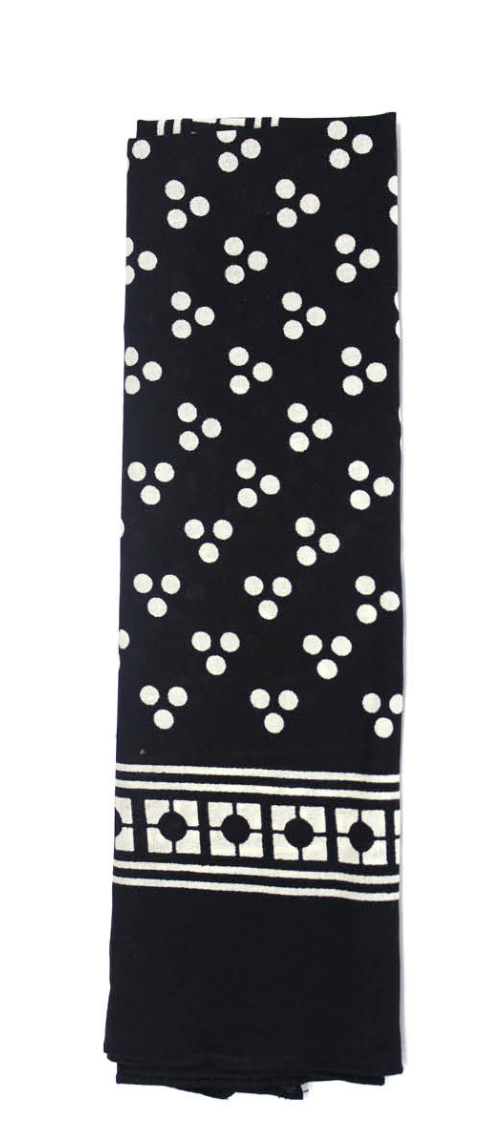 BANDANA Paisley 100% COTTON Head Wrap Durag Bandanna Summer Biker Scarf Mask - Black (3 White Polka Dots)