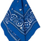 BANDANA Paisley 100% COTTON Head Wrap Durag Bandanna Summer Biker Scarf Mask - Blue