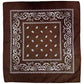 BANDANA Paisley 100% COTTON Head Wrap Durag Bandanna Summer Biker Scarf Mask - Brown