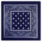 BANDANA Paisley 100% COTTON Head Wrap Durag Bandanna Summer Biker Scarf Mask - Deep Navy Blue