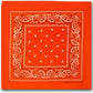 BANDANA Paisley 100% COTTON Head Wrap Durag Bandanna Summer Biker Scarf Mask - Orange