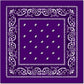 BANDANA Paisley 100% COTTON Head Wrap Durag Bandanna Summer Biker Scarf Mask - Purple