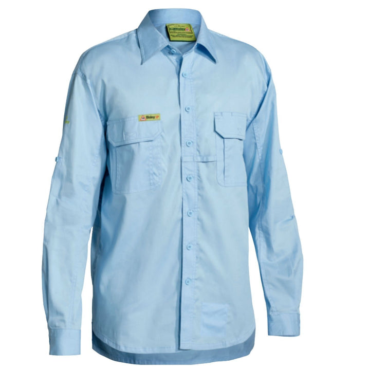 BISLEY Insect Protection Fishing Shirt Long Sleeve Casual Business Work Cotton - VRS6140_BBLB (Blue) - S