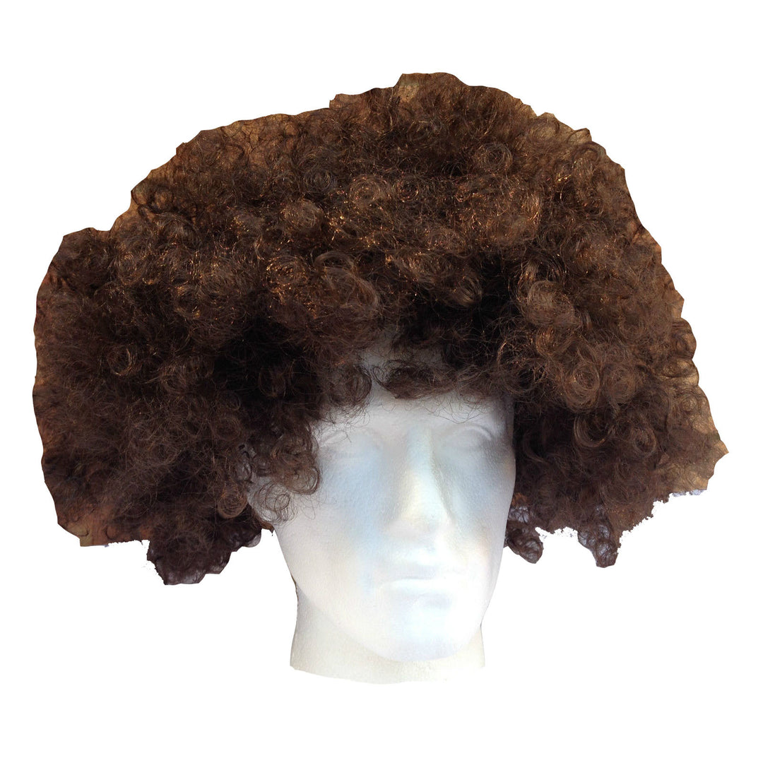 Mens DELUXE AFRO WIG Curly Hair Costume Party Fancy Disco 70s 80s Dress Up - Brown