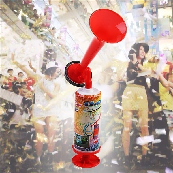 Air Horn Party Prop Hand Held Loud Pump Action Plastic Novelty Reusable Klaxon