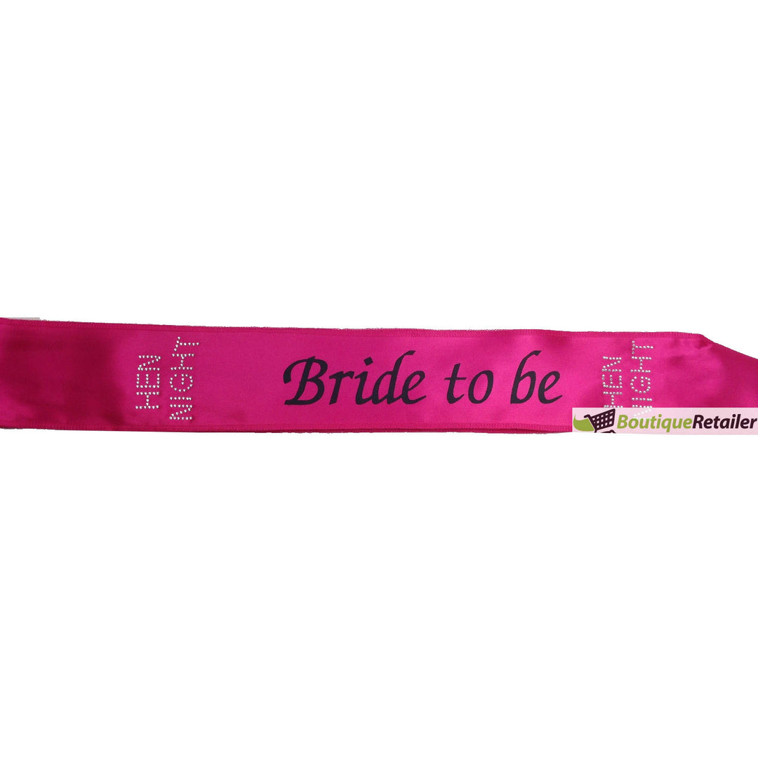 HEN'S NIGHT SASH Party Girls Wedding Bridesmaid Bridal Bride To Be Satin Sashes - Bride To Be (Dark Pink 2)