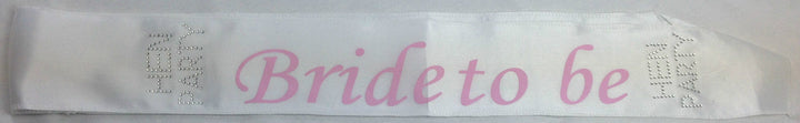 HEN'S NIGHT SASH Party Girls Wedding Bridesmaid Bridal Bride To Be Satin Sashes - Bride To Be (White 2)