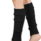 Pair of Womens Leg Warmers Disco Winter Knit Dance Party Crochet Legging Socks Costume - Black