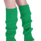 Pair of Womens Leg Warmers Disco Winter Knit Dance Party Crochet Legging Socks Costume - Green