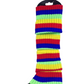 Pair of Womens Leg Warmers Disco Winter Knit Dance Party Crochet Legging Socks Costume - Rainbow