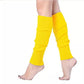 Pair of Womens Leg Warmers Disco Winter Knit Dance Party Crochet Legging Socks Costume - Yellow