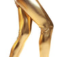 Metallic Leggings Stretchy Pants Neon Fluro Shiny Glossy Dress Up Dance Party - Bronze