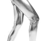 Metallic Leggings Stretchy Pants Neon Fluro Shiny Glossy Dress Up Dance Party - Silver