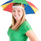 RAINBOW UMBRELLA HAT Rain Novelty Cap Costume Outdoor Camping Beach Fishing