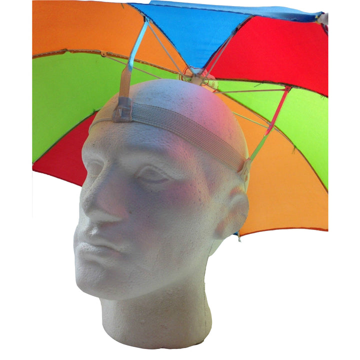 2x RAINBOW UMBRELLA HAT Rain Beach Sun Rain Cap Costume Camping Fishing Hunting