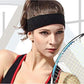 WRISTBAND & HEADBAND SET Tennis Terry Towelling Cotton Sweat Band Team Gym  - Black