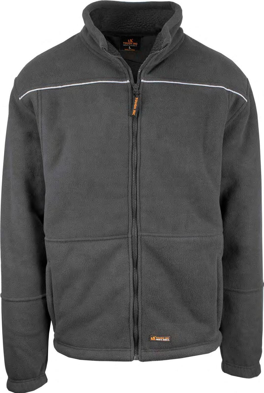 Mens Full Zip Sherpa Polar Fleece Jumper Lined Warm Winter Jacket Pullover - Black - M