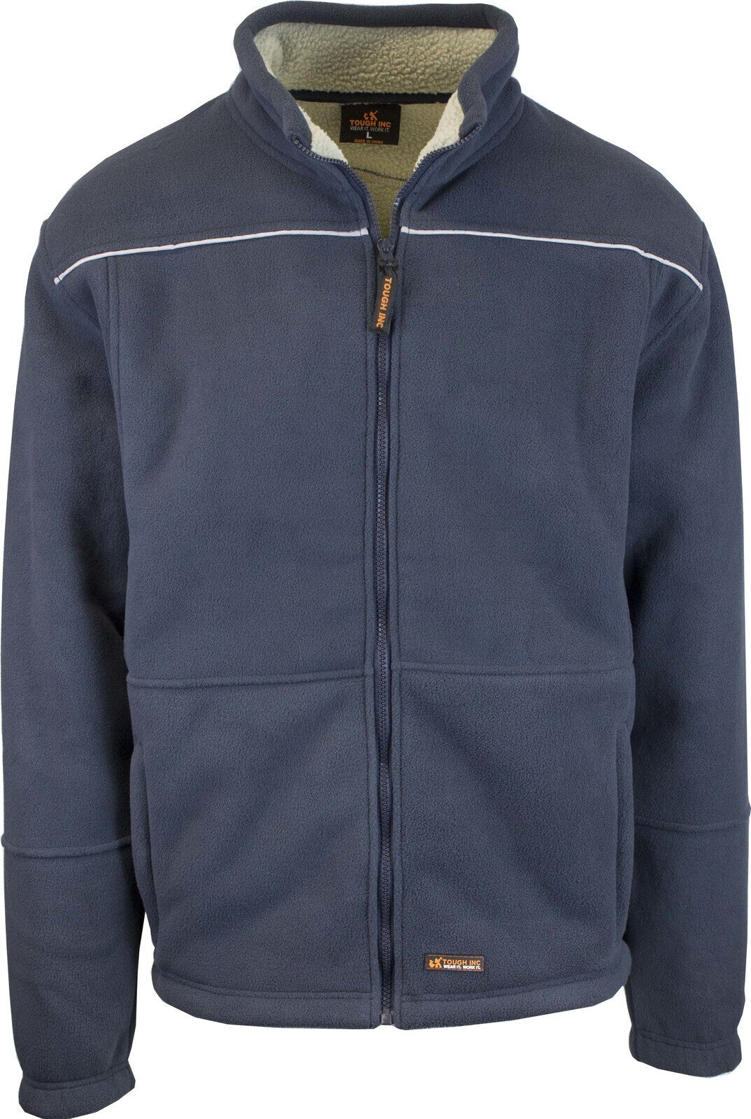 Mens Full Zip Sherpa Polar Fleece Jumper Lined Warm Winter Jacket Pullover  - S