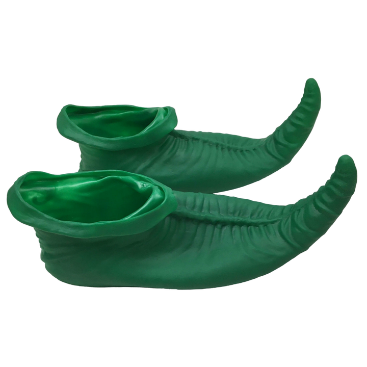 ELF SHOES Christmas Costume Elves Latex Dress Up Party Xmas St Patricks Day Boots - Green