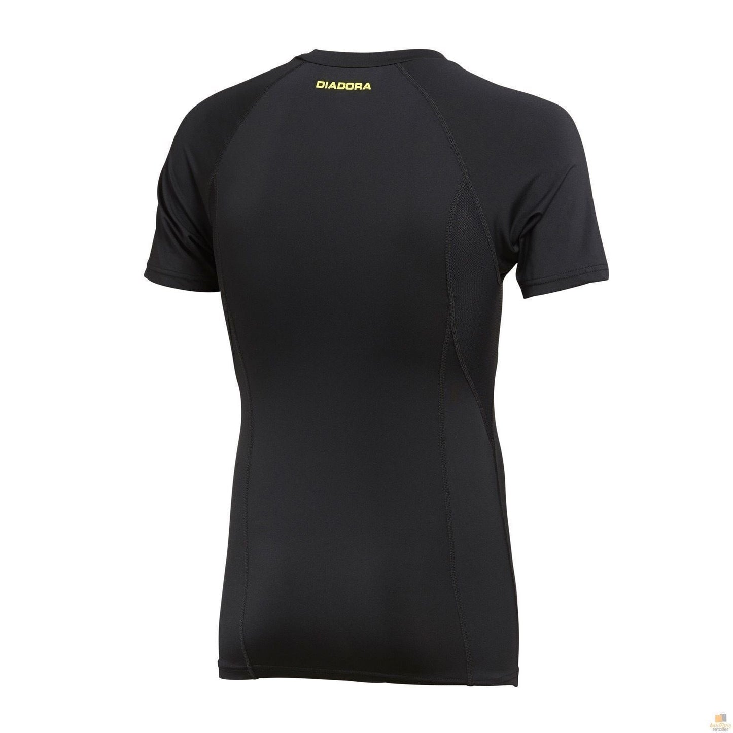 Mens DIADORA Compression Short Sleeve T Shirt Top Gym Thermal - Black - S