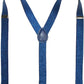 GLITTER SPARKLE SUSPENDERS Braces Clipon Elastic Y-Back Slim Adjustable  - Blue (Glitter)