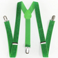 GLITTER SPARKLE SUSPENDERS Braces Clipon Elastic Y-Back Slim Adjustable  - Green (Glitter)