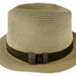 Dents Mens Straw Hat Toyo Trilby Fedora Summer Sun Stingy Brim  - Natural/Brown - L/XL