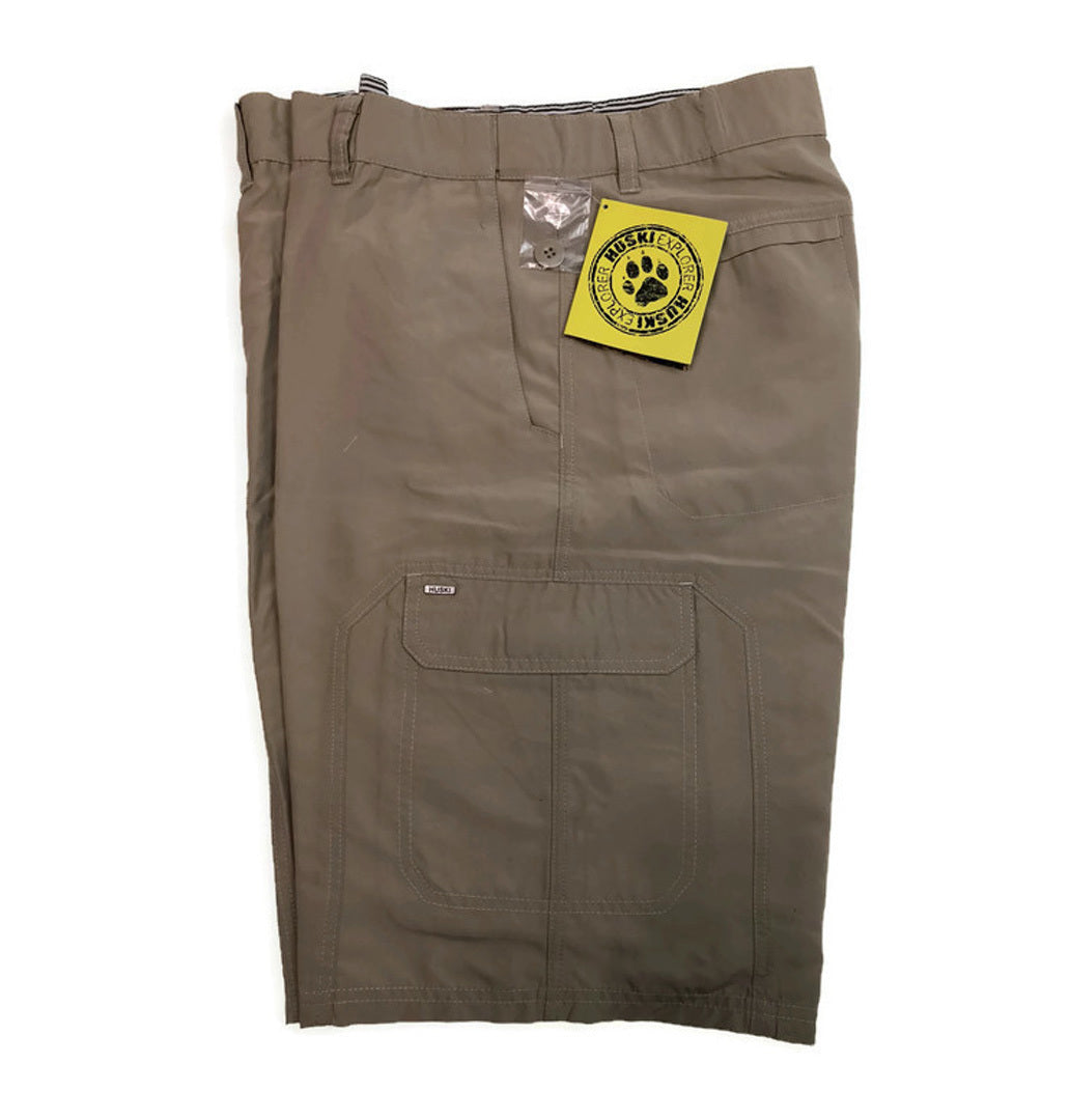 HUSKI Cargo Shorts Mens Cascade Microfibre Flexi Fit Short Army Military 515206 - Clay - XX-Large (102cm Waist)