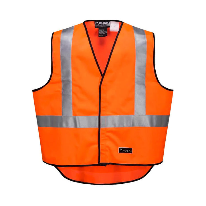 HUSKI Hi Vis Patrol Vest 3M Reflective Tape Safety Workwear High Visibility - Orange - XXL