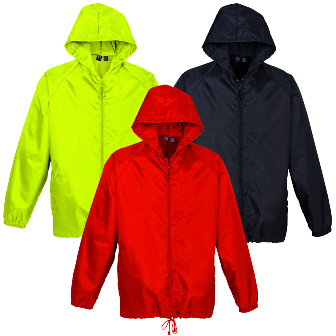 Youth Spray Jacket Outdoor Hike Rain Sport Waterproof - Fluoro Lime/Navy/Red