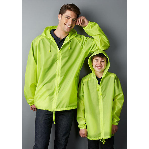 3pc Set Adult Spray Jacket Outdoor Rain Hi Vis Poncho Waterproof - Fluoro Lime