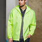 3pc Set Adult Spray Jacket Outdoor Rain Hi Vis Poncho Waterproof - Fluoro Lime