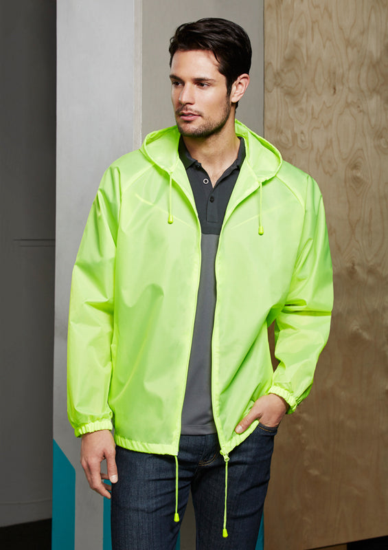 3x Adult Plus Size Spray Jacket Hike Rain Hi Vis Poncho Waterproof - Fluoro Lime