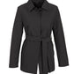 Womens Winter Button Long Trench Coat Jacket Parka Overcoat - Black - XX-Large