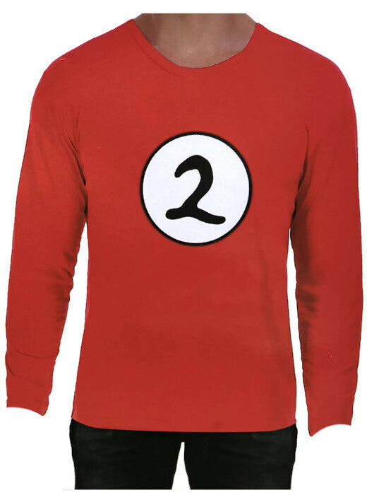 Dr. Seuss Adult Cat In The Hat Thing 2 Long Sleeve Red Top Costume Book Week - L