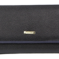 Morrissey Italian Structured Leather Flap Over Ladies Wallet - Black