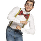 NERD COSTUME KIT Set Geek Glasses Fancy Dress Retro Funny Braces Bow Tie Party