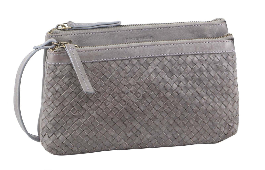 Pierre Cardin Woven Ladies Crossbody/ Clutch Bag - Sky Blue