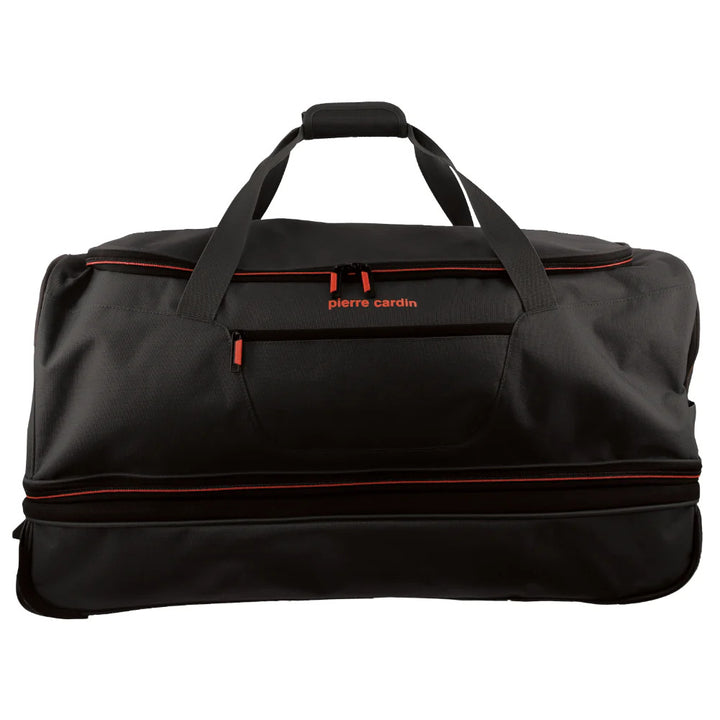 Pierre Cardin Trolley Bag Medium Soft Travel Luggage Wheeled Duffle 72cm - Black