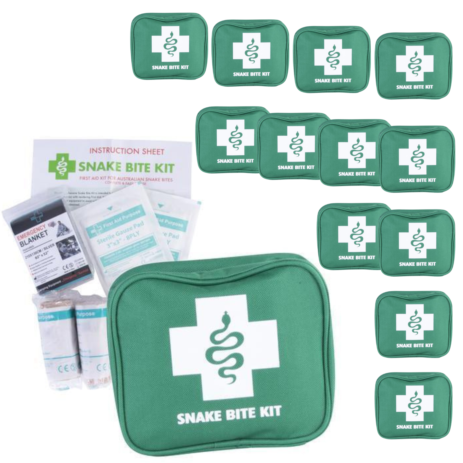 12x 9 Piece Australian Snake Bite First Aid Kit Camping Hiking Travel