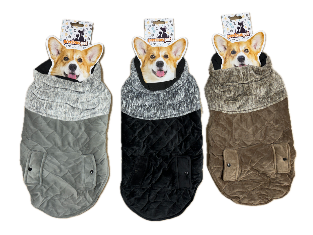 50cm Quilted Dog Jacket Coat Warm Winter Pet Clothes Vest Padded Windbreaker